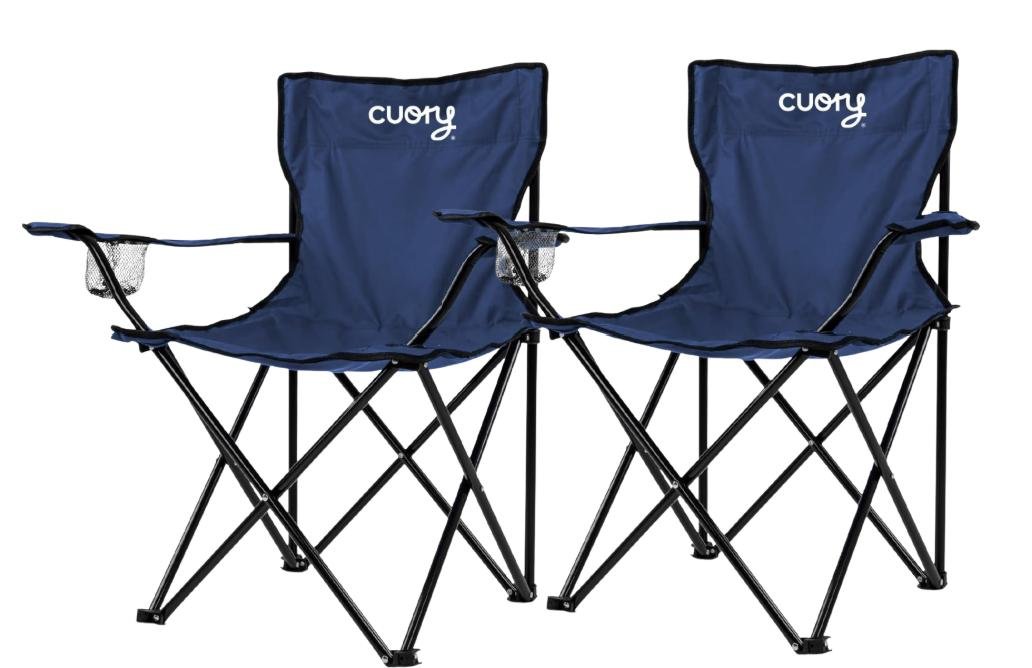 2 PACK Sillas Plegable para Camping Jardin | Picnic Exterior Pesca Aire Libre De Lona Impermeable