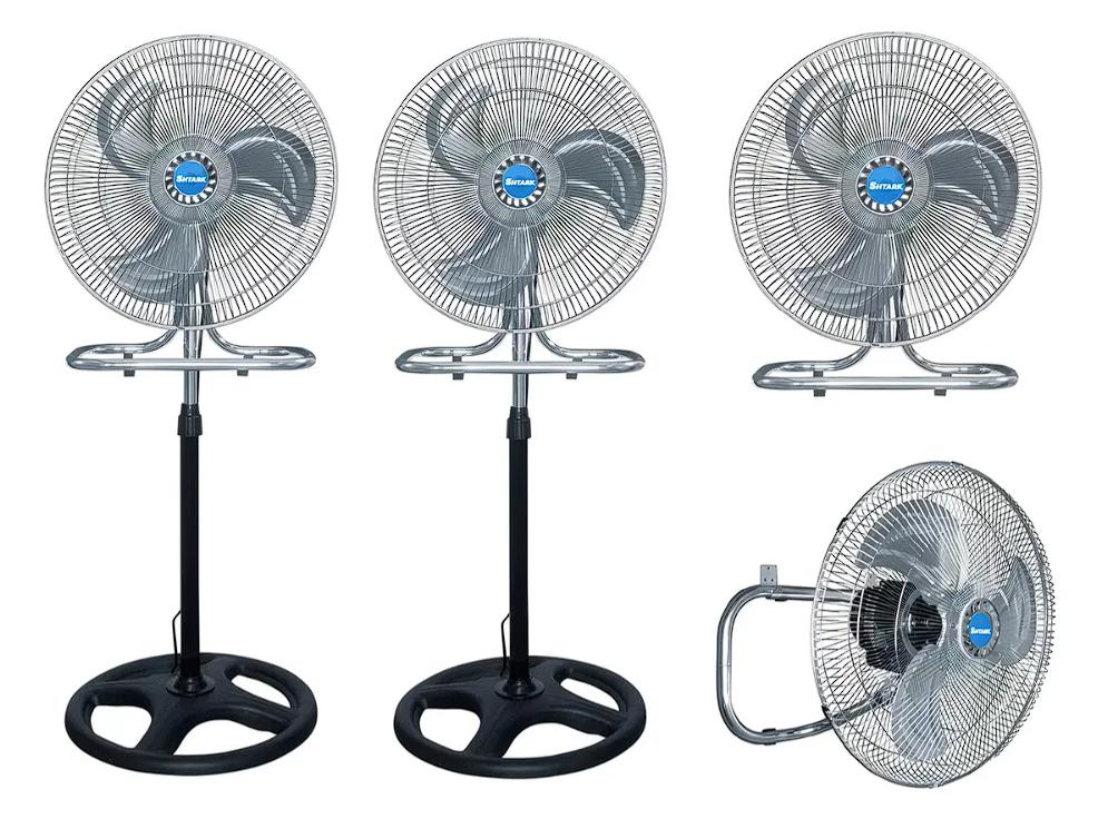 2 Pzs Ventilador 18 Pulg Pedestal Piso Pared 3 En 1 Metalico 45.72 Cm