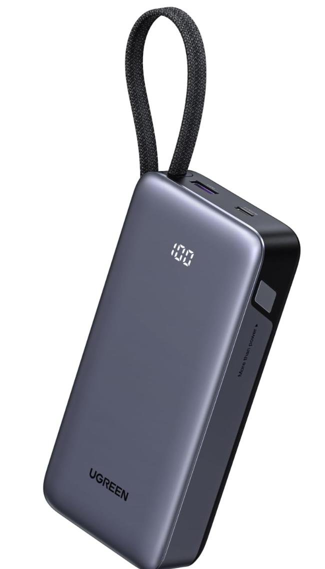 45W Power Bank con USB-C Cable Integrado, PD 3.0 y PPS 2 puertos