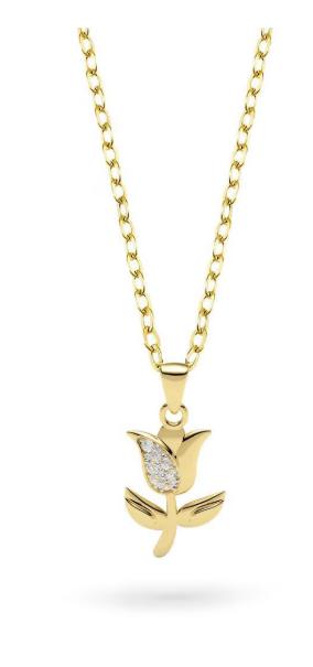  AMELIE JOYAS  Collar de flor de oro 10 K
