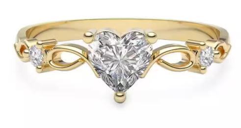  AMELIE JOYAS  Anillo de compromiso de oro 14 k zirconia