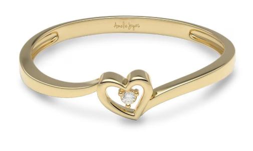  AMELIE JOYAS  Anillo de corazón de oro zirconia pulido