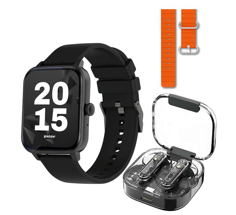  Smartwatch Binden Kulest kit Pantalla 1.8”, Reloj Inteligente + Audífonos Inalámbricos Onepops Tran