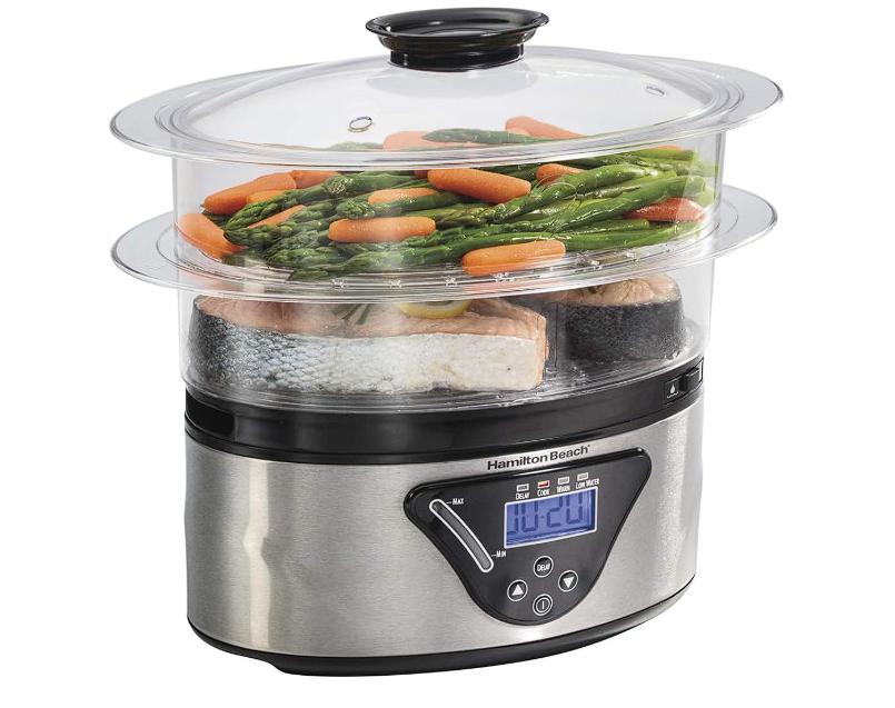  Vaporera y Arrocera Digital Hamilton Beach Bandejas Apilables Capacidad de 5.2L