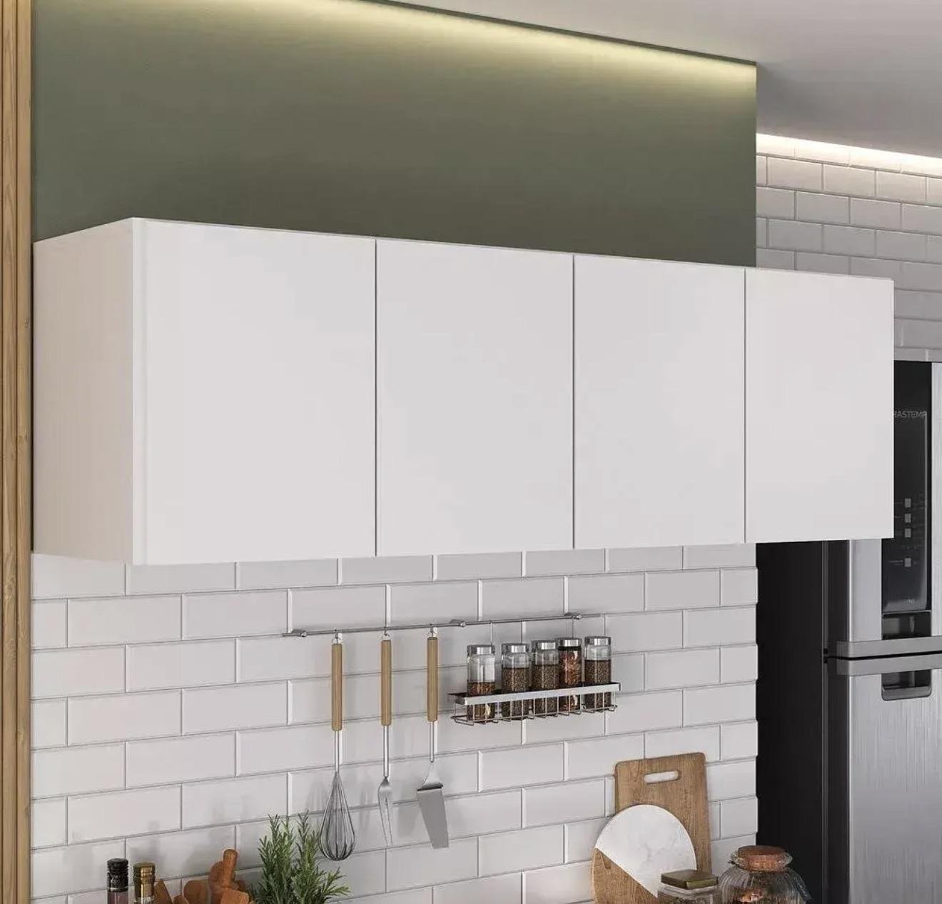 Alacena Gabinete De Cocina Para Colgar 4 Puertas Ngo Color Blanco
