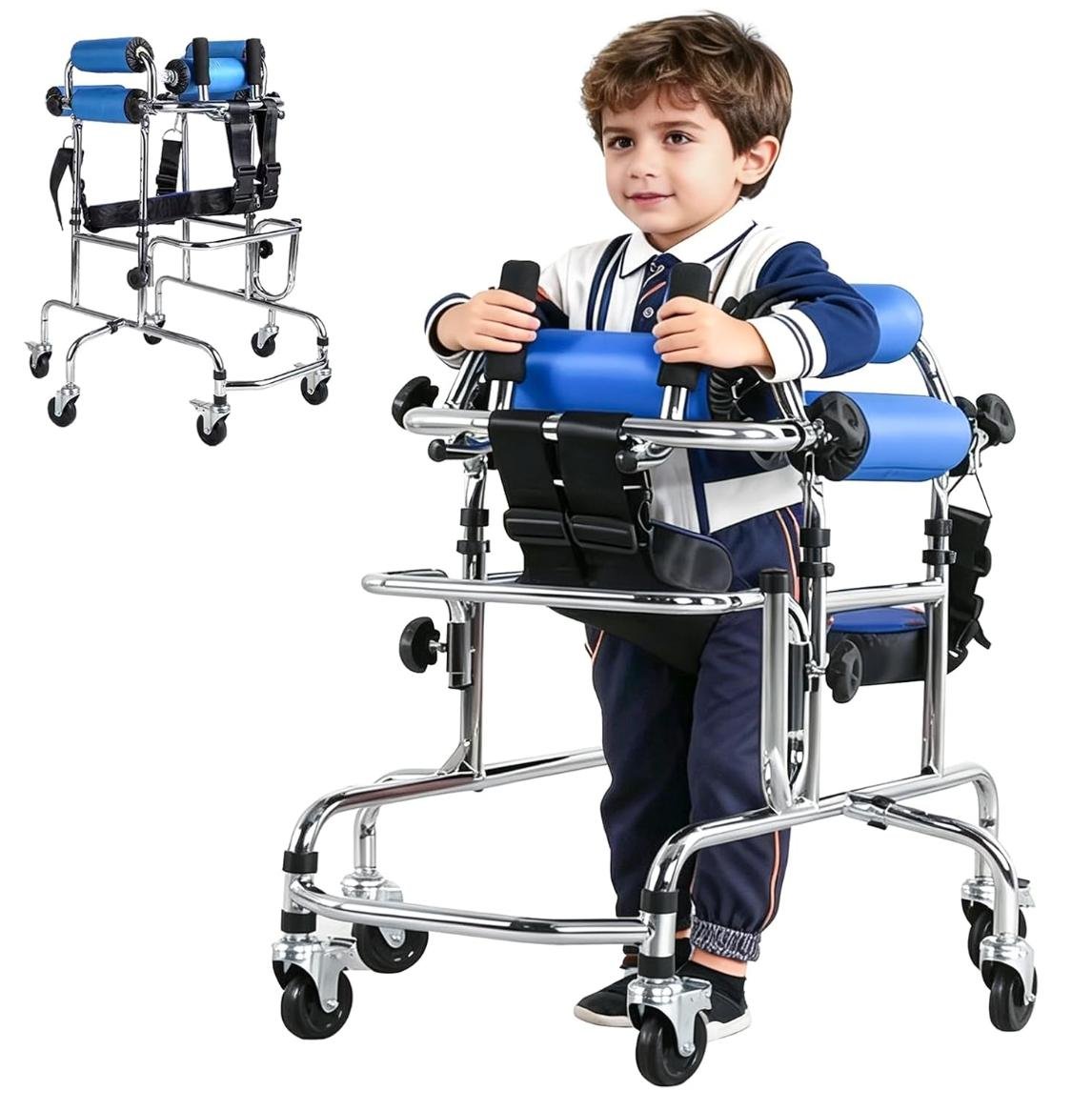 Andadera para Niños con Discapacidad Anti-Caída con 6 Ruedas