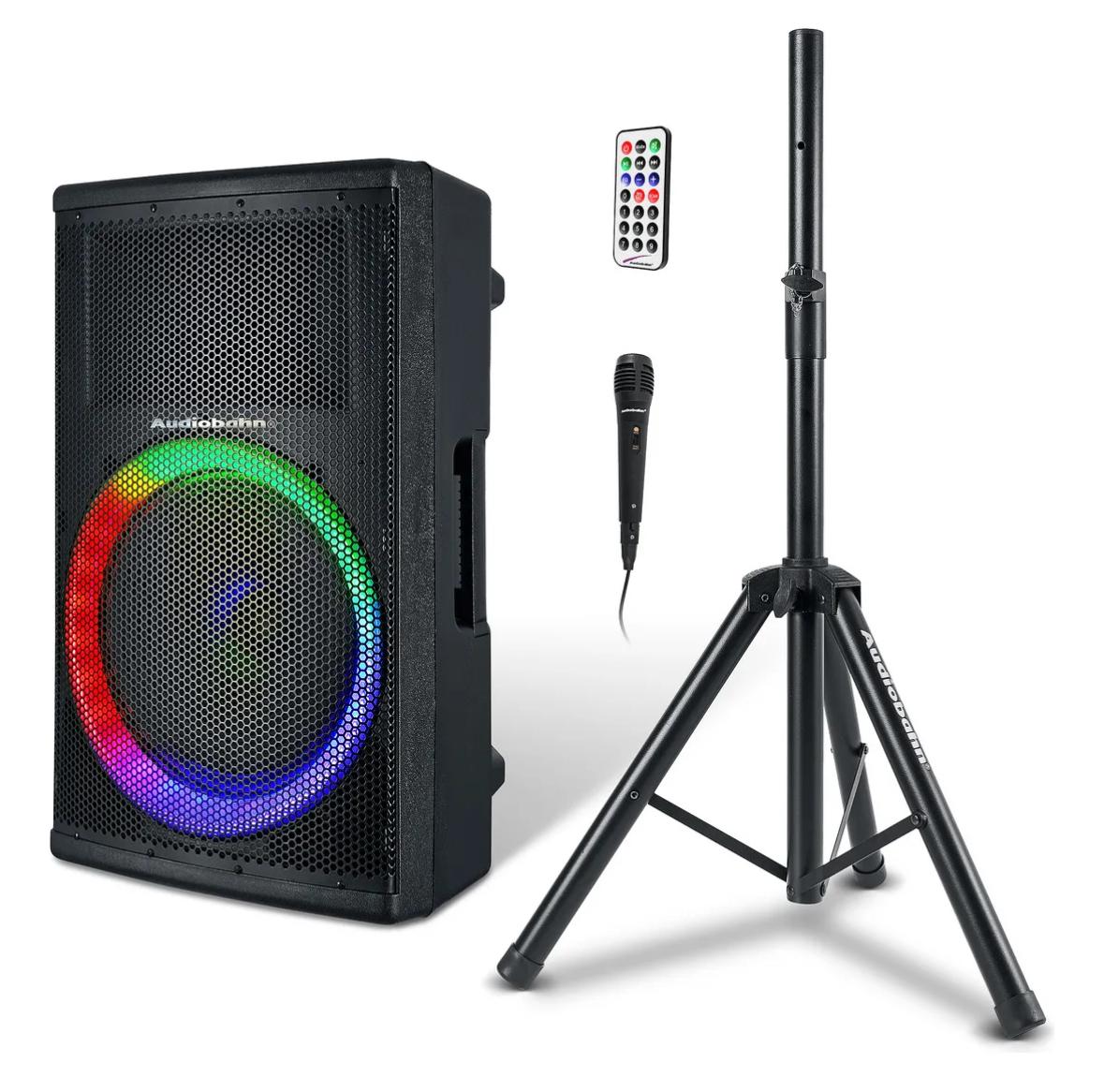 Bafle De 15puLG Con Aro Rgb Audiobahn Forte15 Color Negro