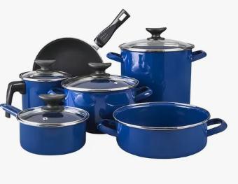 Batería de Cocina de 10 Piezas Cinsa Albania Color Azul