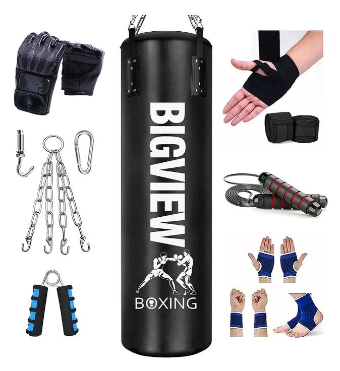 Bigview Saco De Boxeo Profesional 120cm Costal De Box Con Guantes