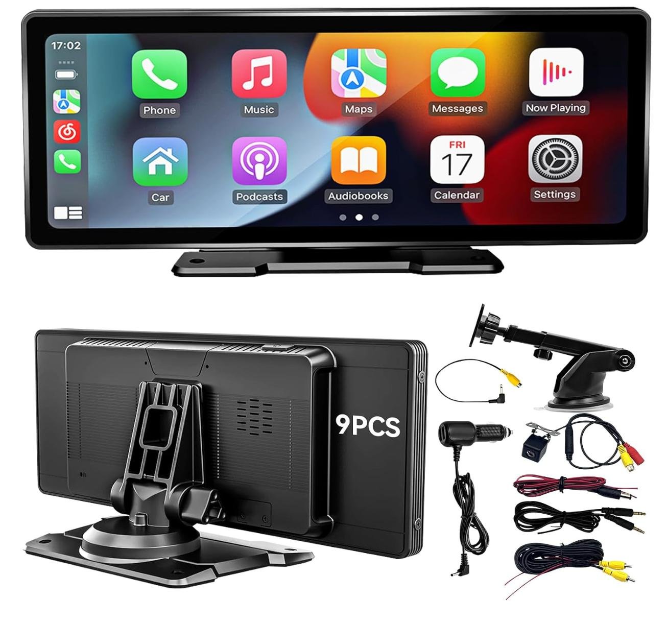 BOJOOM Pantalla Carplay para Auto 10.26in HD Táctil Portátil,Estereo Carplay,Android Auto