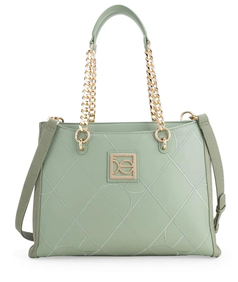 Bolsa Cloe Satchel Grande Con Bordado Color Verde Menta