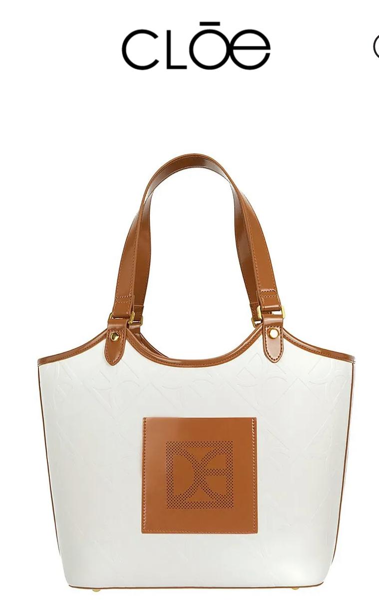 Bolsa cloe Tote Grande Doble Función color Blanco