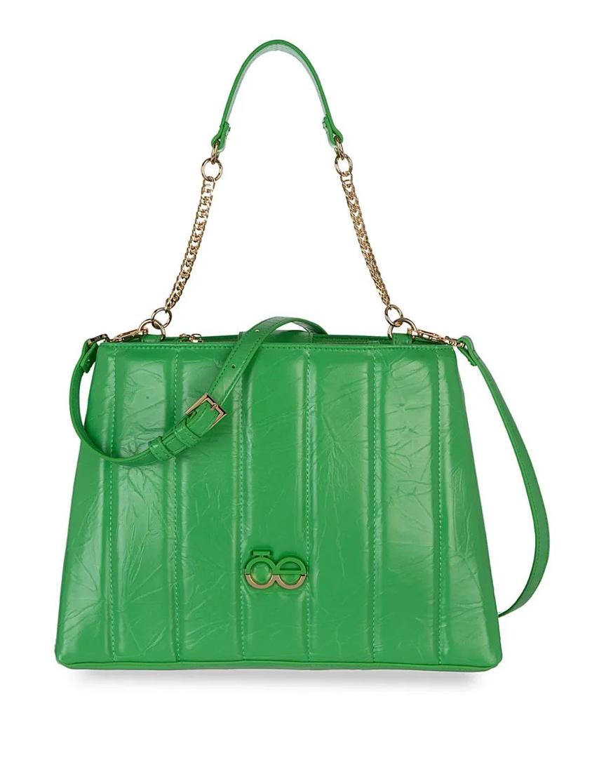 Bolso Cloe  Satchel Grande Acolchado Color Verde