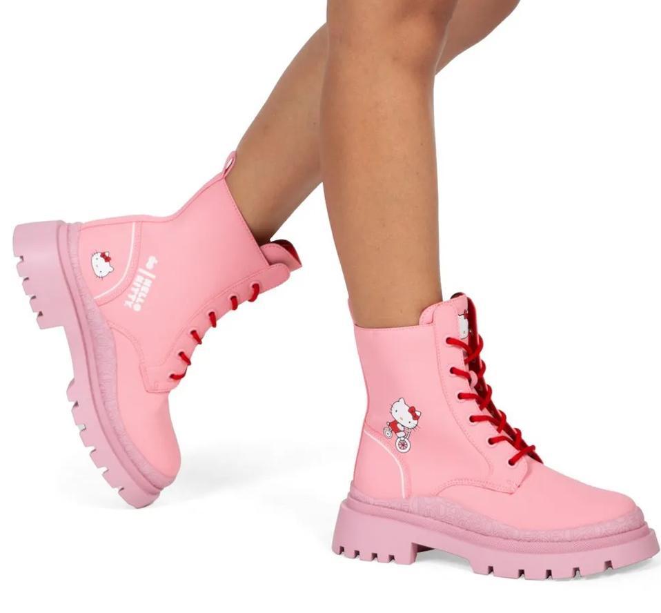 Botín Suela Chunky Oe x Hello Kitty color Rosa