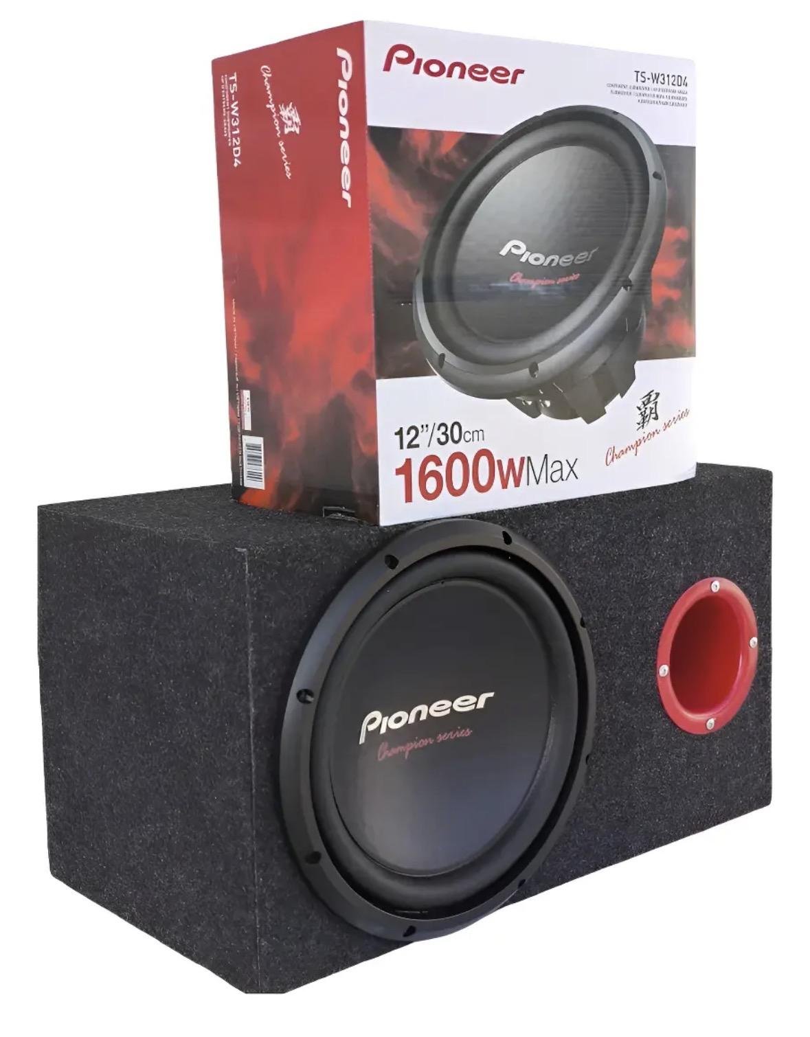 Cajón de madera Rebote c/subwoofer pioneer 12 pulgadas 