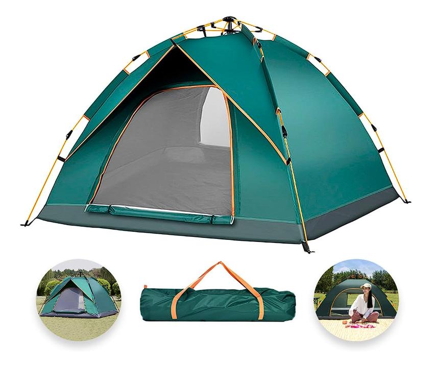 Casa de Campaña para 3/4 Personas, Carpa Plegable de 2 Entradas