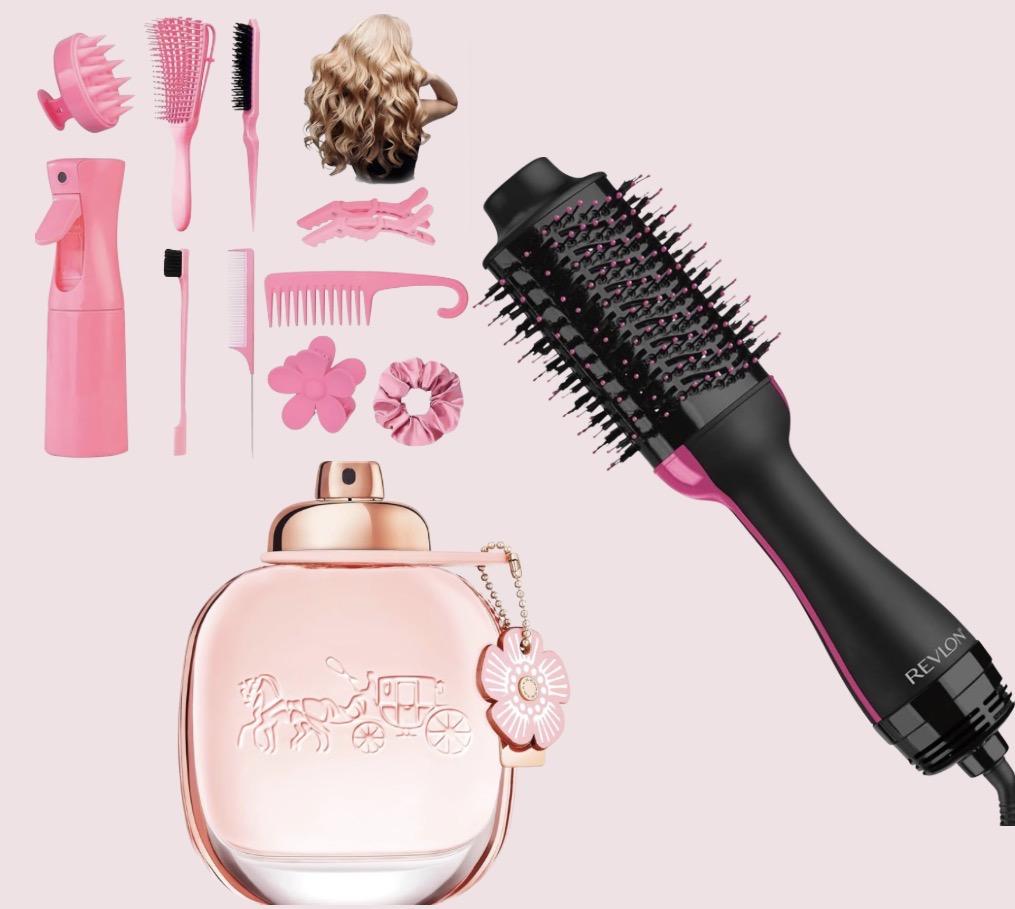 Cepillo Secador Revlon + set de cepillos + perfume coach 