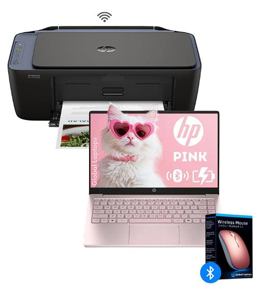 Combo Laptop HP Pink Stream 14-ep2011 Intel N150 4 GB Ram 128 GB + HP Impresora Multifuncional DeskJ