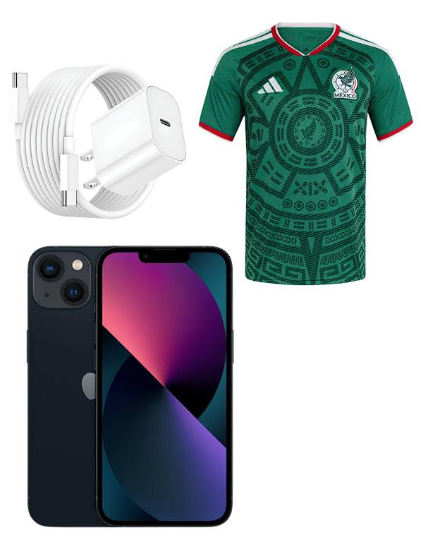 Combo Apple iPhone 13 128 GB Medianoche + Jersey de Selección Nacional de México para hombre