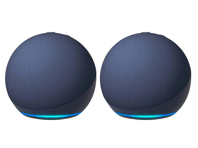 Combo 2 Bocinas Inteligente Alexa Echo Dot 5 Wifi Bluetooth Tipo Esfera Azul