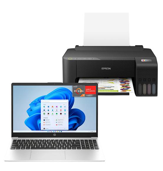Combo Laptop HP 255 G10 Ryzen 3 8GB RAM 512GB + Epson Ecotank Impresora a Color L1250