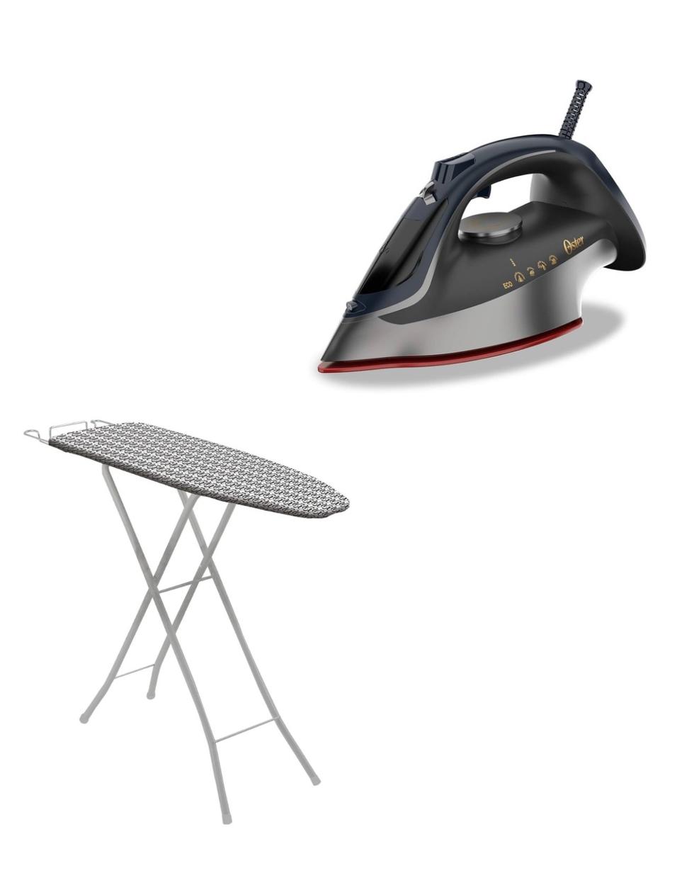 COMBO OSTER® PLANCHA DE VAPOR + BURRO DE PLANCHAR