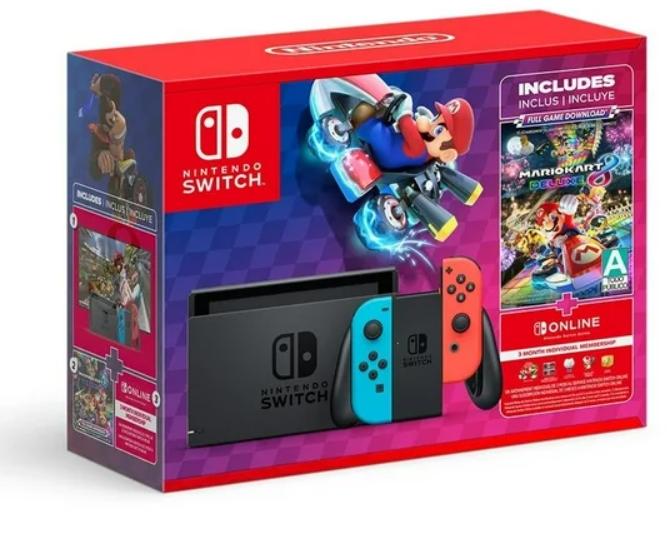 Consola Nintendo Switch 1.1 Neon 32 GB Mario Kart 8 + 3 meses Switch Online Versión Nacional