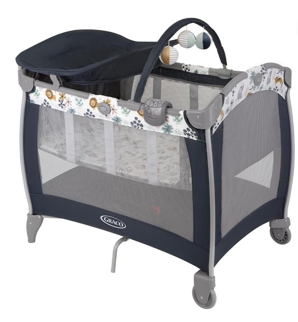 Cuna Corral Graco Contour Electra Travel Into the wild, color azul