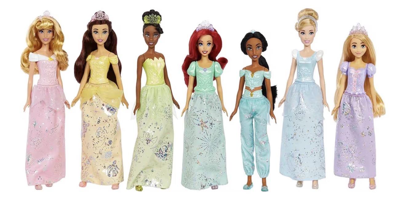 Disney Princesa Muñeca de Colección Kit 7 Princesas Vestidos Centellantes para niñas de 3 años en ad