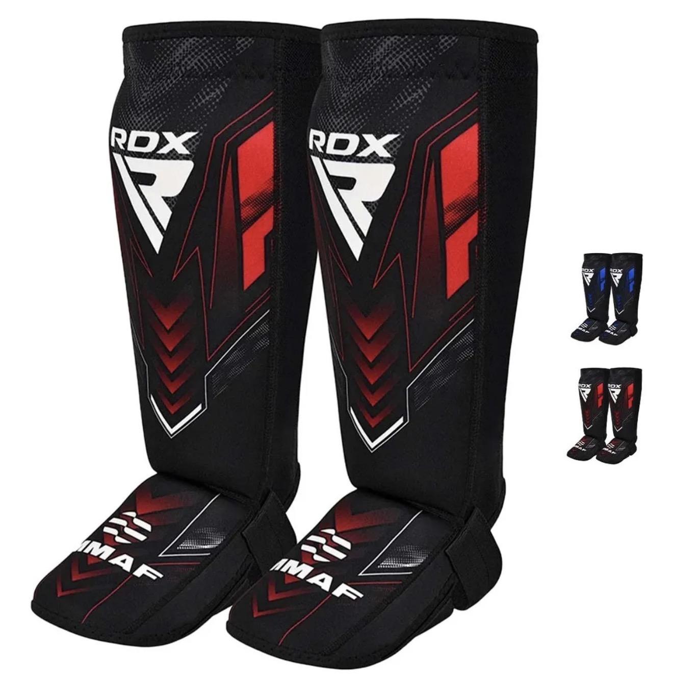 Espinilleras De Neopreno Immaf Rdx Mma Box Artes Marciales Color Rojo Talla M