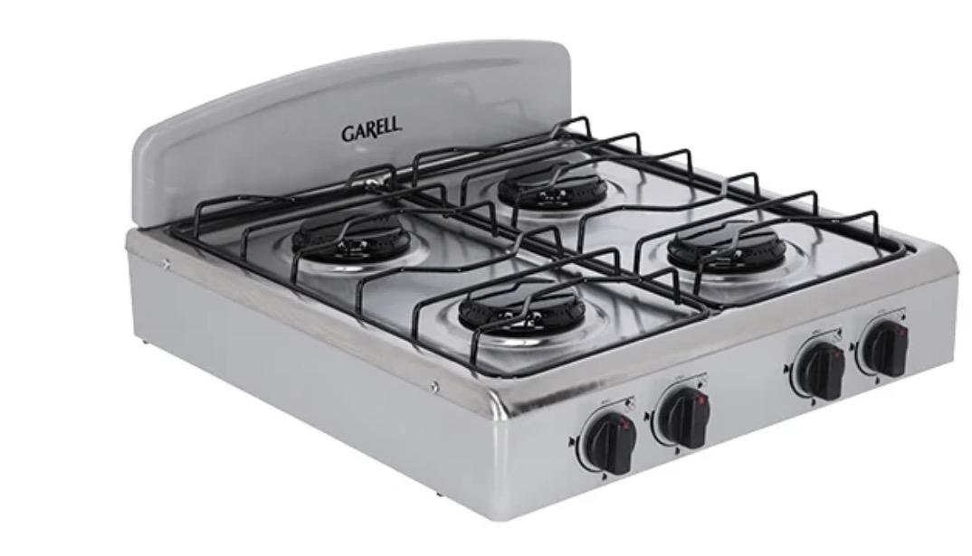 Estufa Parrilla de Gas Garell PM4Q-IG 4 quemadores Gris de Acero Inoxidable