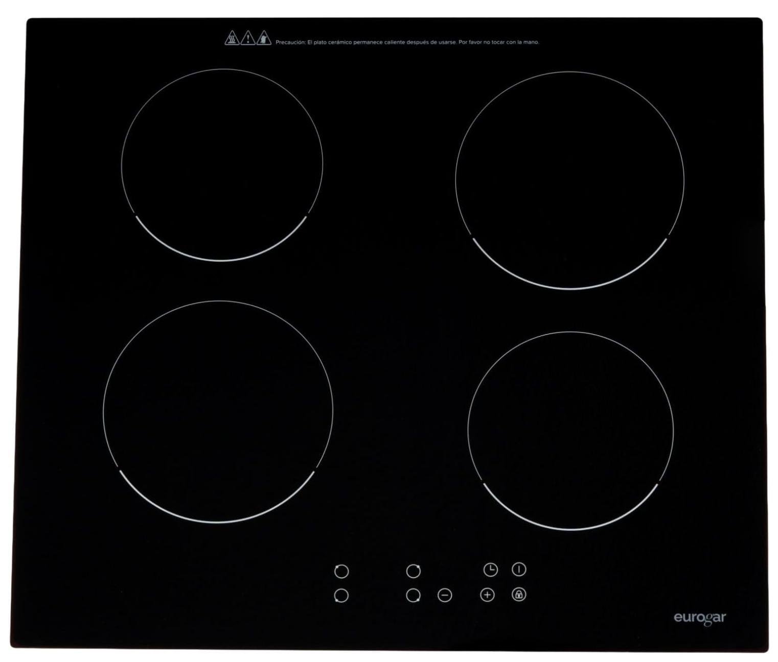 EUROGAR Parrilla eléctrica de inducción 4 zonas de calentamiento 220V