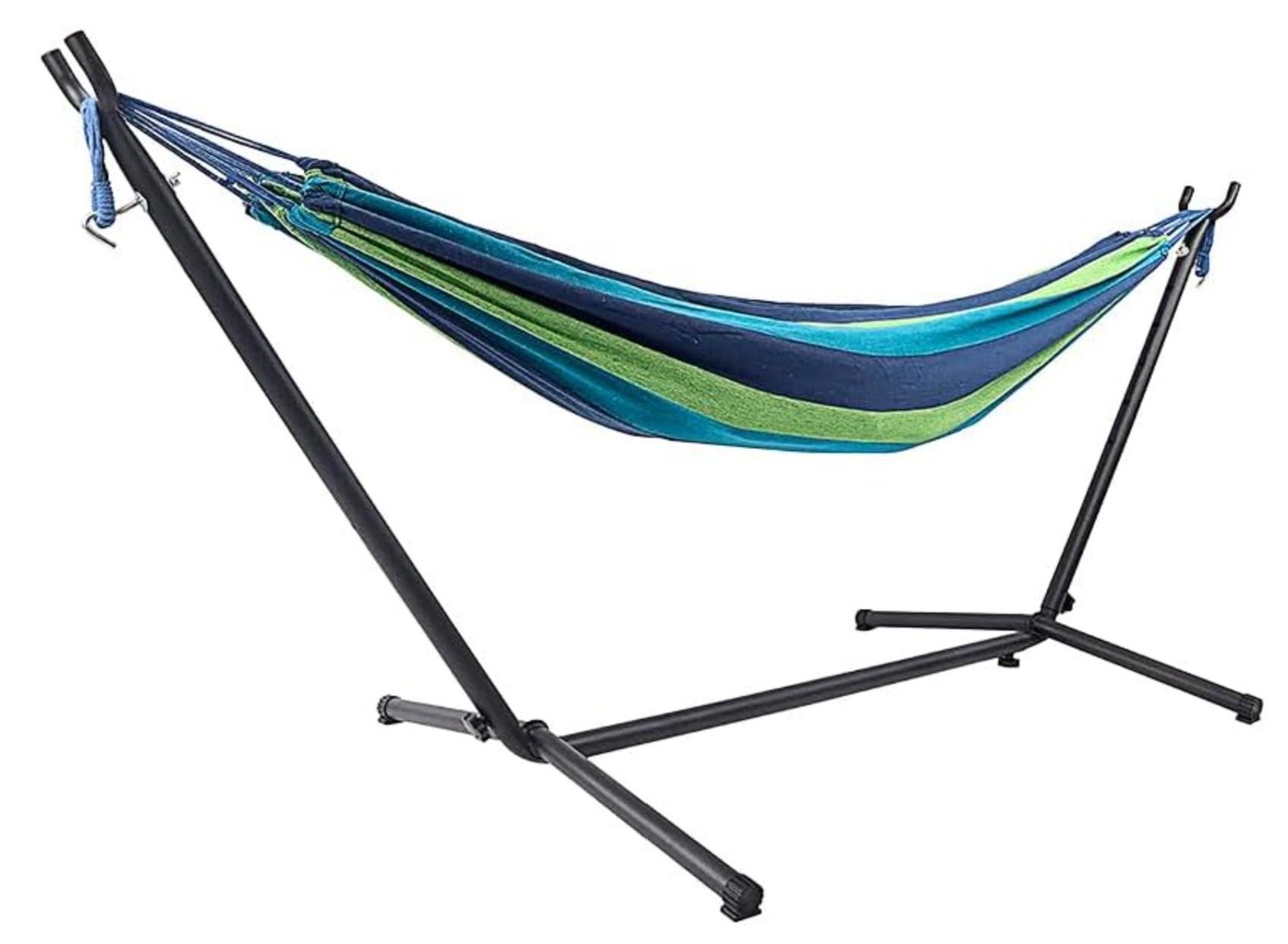 Gardecor - Hamaca Portátil Azul con Base De Acero Reforzado Soporta hasta 250 kg Resistente para Pat