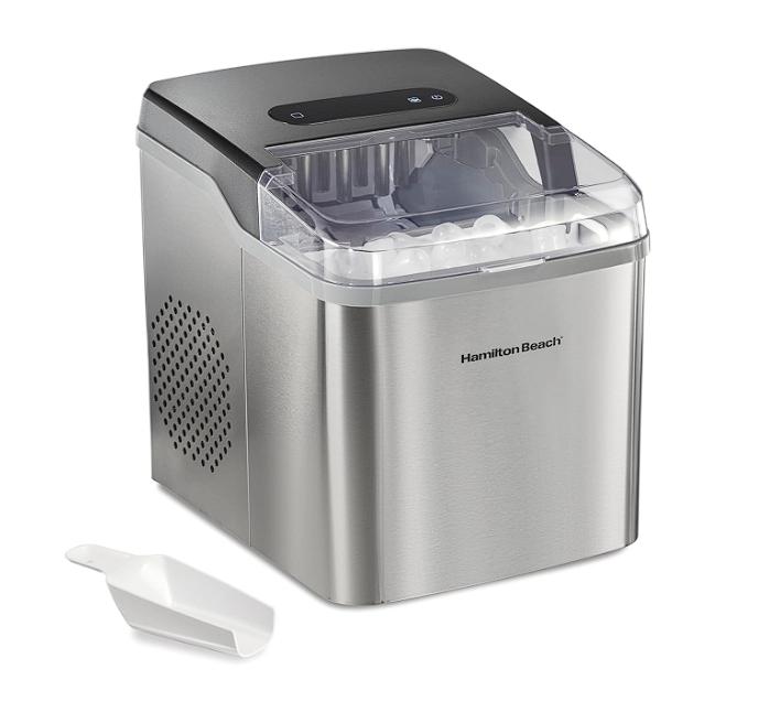 Hamilton Beach Máquina de Hielo - Portátil  Produce Hielo en 6 Minutos, Hasta 12.3 kg Diarios
