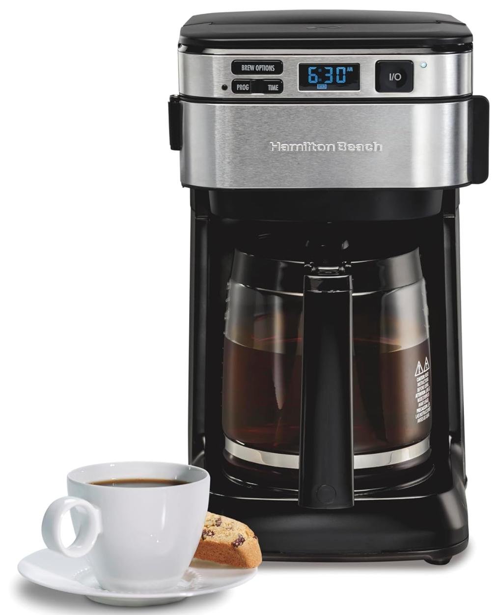 Hamilton Beach 46310 Cafetera Programable Fácil Acceso 12 tazas, Negro
