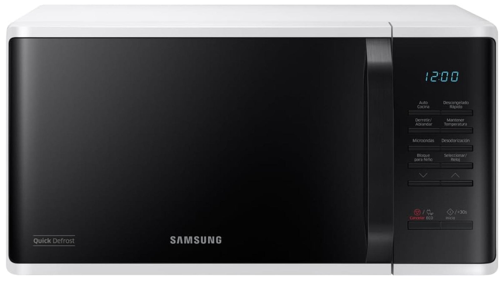Horno de Microondas Samsung 0.8 Pies, recubrimiento interior en ceramica, modo ECO