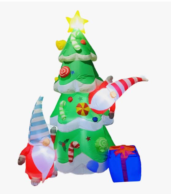 Inflable Navidad Duendes Navideños Con Arbolito 2.1 Mts