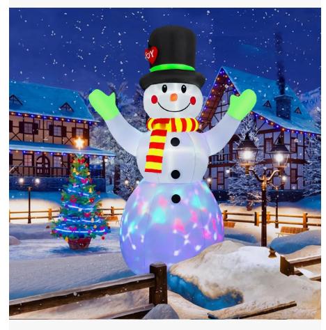 Inflable Navideño Muñeco Nieve Gigante Navidad Led 2.2m Rgb