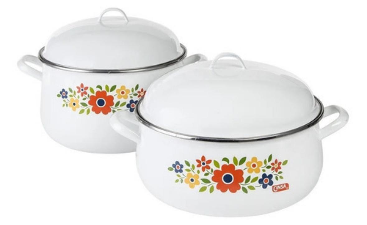 Juego De Ollas Jumbo 4 Piezas Cinsa Color Blanco