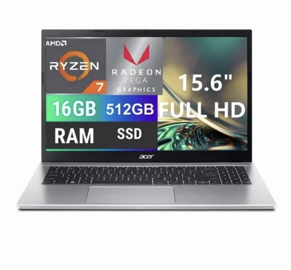 Laptop Acer Aspire 3 AMD Ryzen 7 16GB RAM 512GB SSD