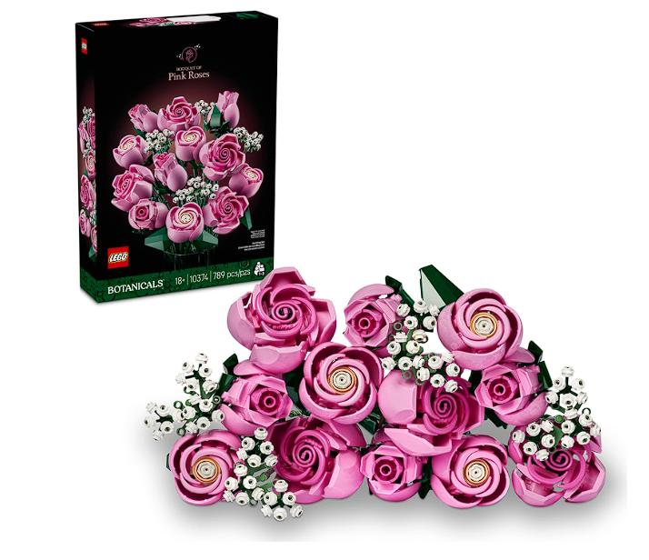 LEGO Botanicals Ramo de Rosas Rosadas Kit de Construcción de Flores para Adultos, Decoración Floral