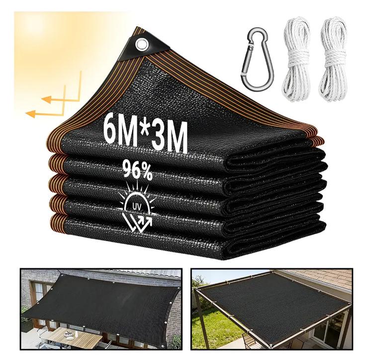 Malla Sombra 3x6 M Bloqueo 95% Uv Ligamento Reforzado