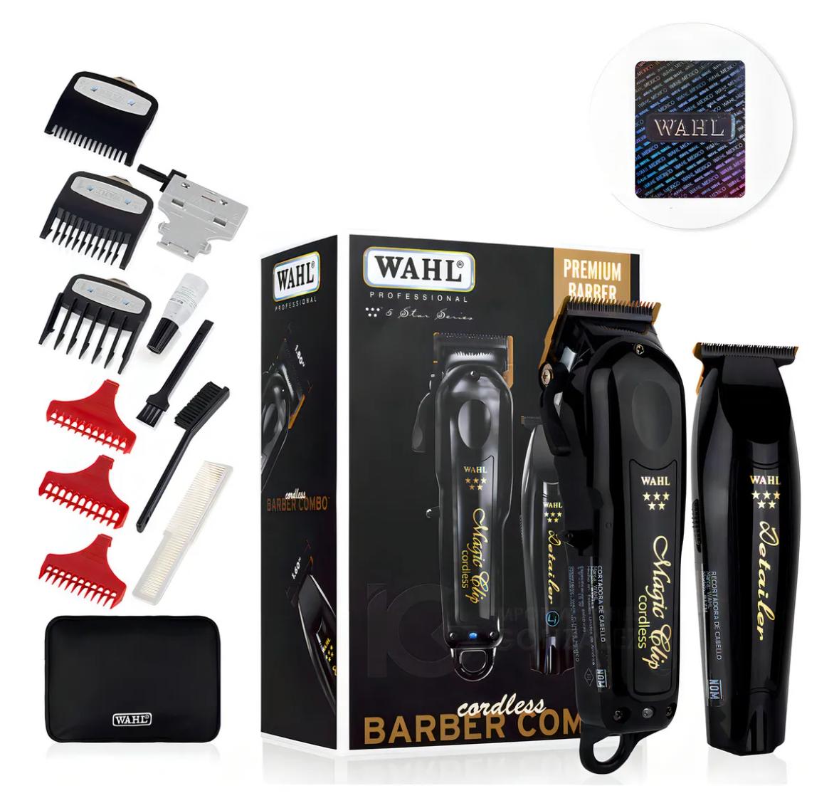 Maquinas Wahl barber combo cordless color negro con holograma clipper magic