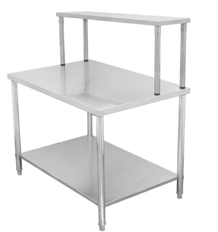 Mesa Isla Mindejal 110 Acero con Entrepaño