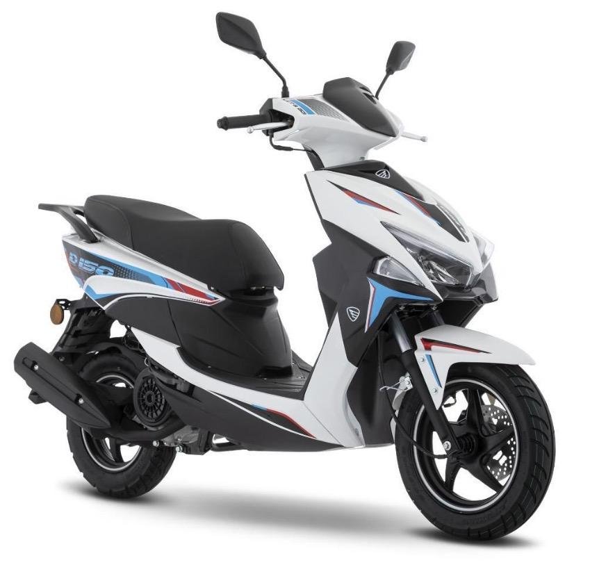 Motoneta italika D150 blanco con azul 