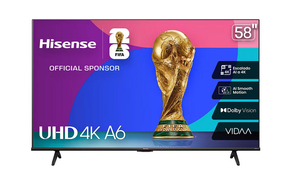 Pantalla Smart TV Hisense LED 58 Pulgadas Ultra HD 4K 58A6NV