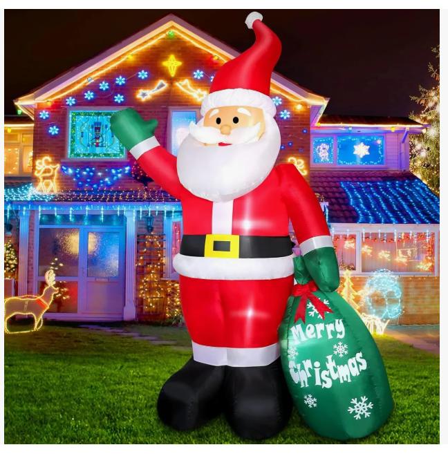 Papá Noel Inflable De Navidad Para Decoración Luz Led 244cm