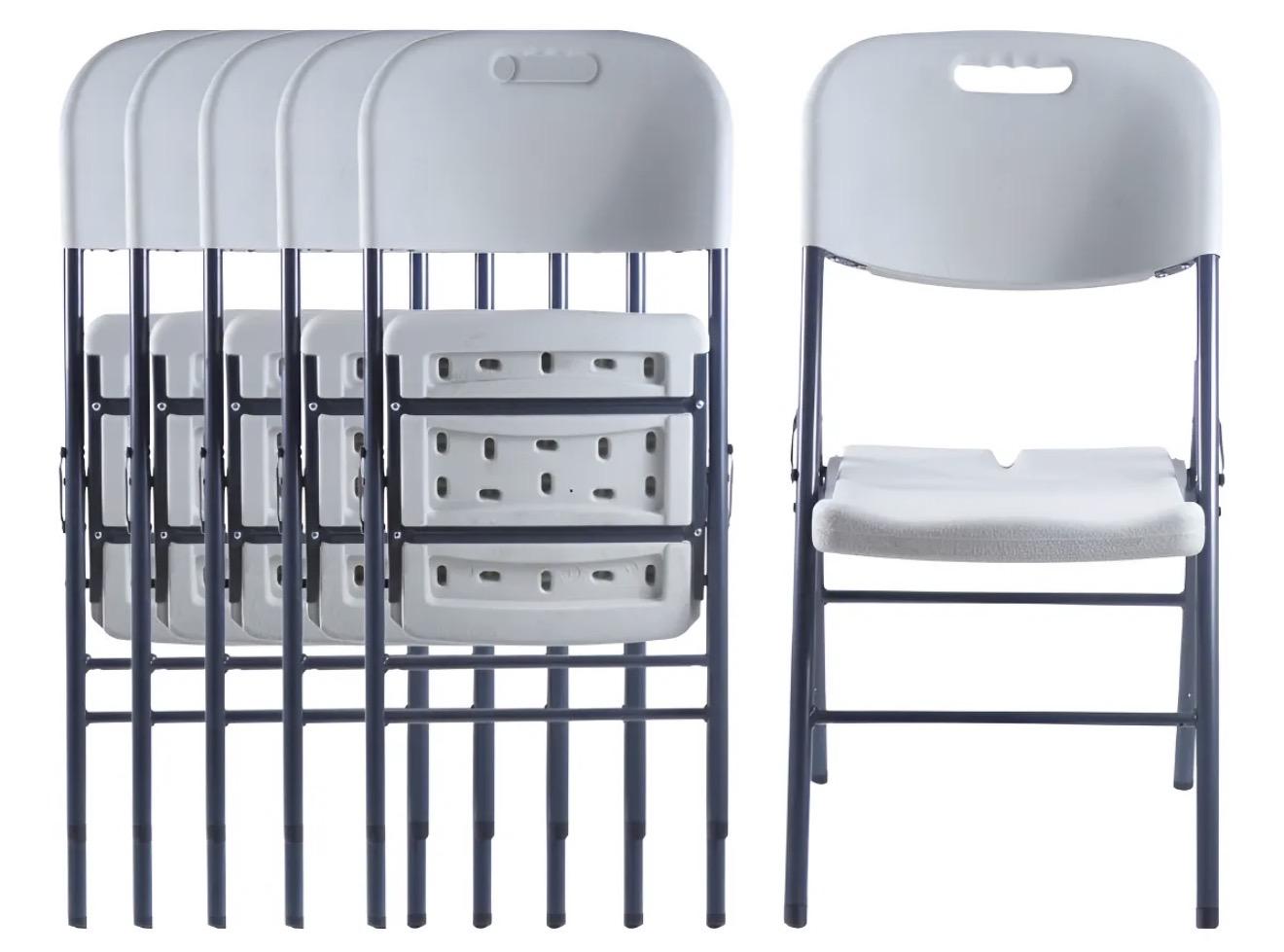 Paquete De 6 Sillas Plegables Blancas Color Blanco