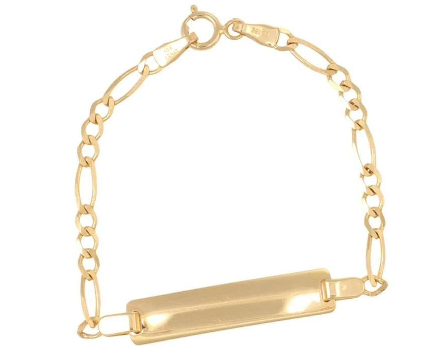 Pulsera Esclava Italiana Imperial Jewelry Figaro 3x1 10 Quilates 2.7mm 12cm