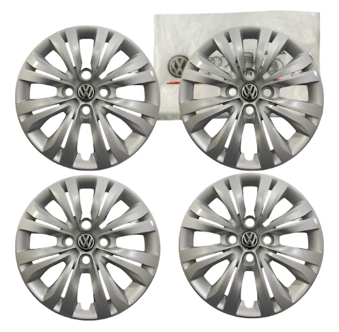 Set 4 Tapones De Rin 14 Vw Gol Saveiro 2010-2020 Originales  | Compatible con Volkswagen Gol